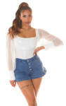 Sexy Demin Highwaist Shorts with Buttons lightblue