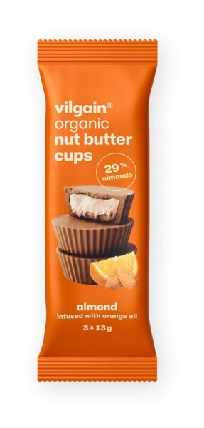 Vilgain Nut Butter Cups BIO – Mandle v pomarančovom oleji 39 g (3 x 13 g)