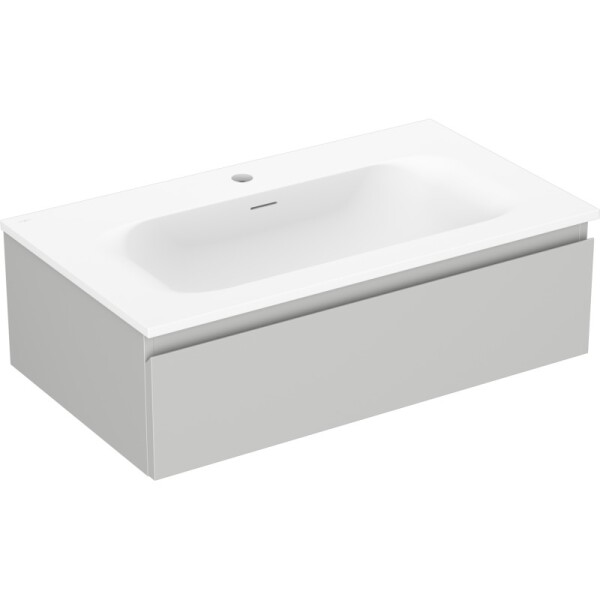 MEXEN/S - Orio kúpeľňová skrinka 80 cm s umývadlom Vela, 1 šuplík, sivá mat/biela mat 91A10-08023-1-BF62-W23M01