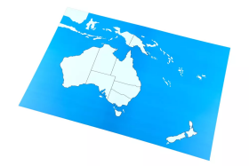 Moyo Montessori Moyo Montessori Kontrolná mapa - Austrália Nová - bez popisov