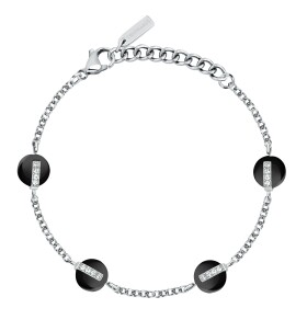 Trussardi Dámsky oceľový náramok s kryštálmi T-Round TJAYF09
