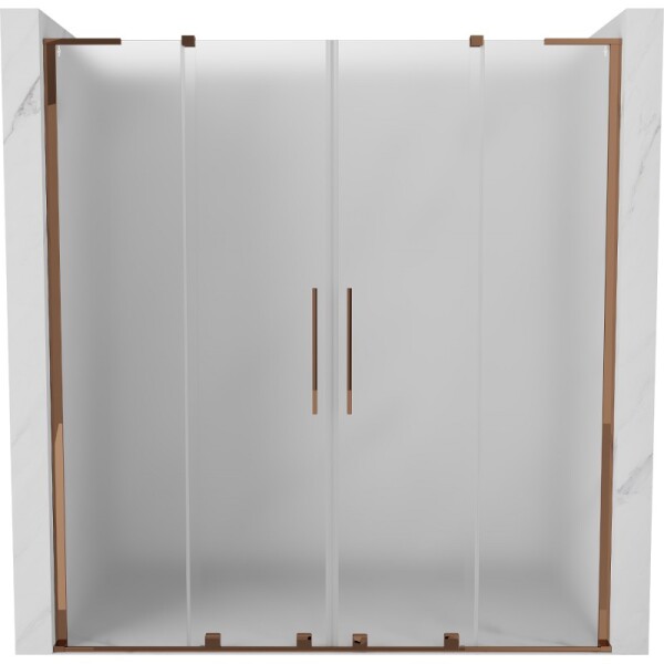 MEXEN/S - Velar L Duo posuvné sprchové dvere 170, dekor, ružové zlato 871-170-003-32-60