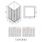 CERANO - Sprchovací kút Volpe Duo Ľ/P - 6 mm - chróm, transparentné sklo - 80x70x190 - zalamovacie CER-480178