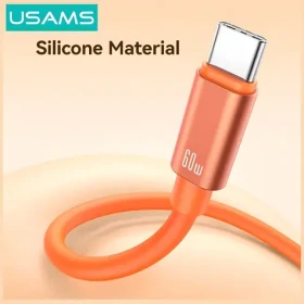 USAMS U97 Tarnish / Kábel USB-C (M) - USB-C (M) / 30 cm / 60W / pútko na ruku (SJ784USB01)