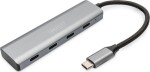 Digitus DIGITUS USB-C-Hub 4-Port 3.1->4xC3.1 integr. Kabel silber