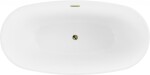 MEXEN/S - Eris voľne stojaca vaňa 180 x 95, biela, sifón a prepad zlatá 53441809500-50