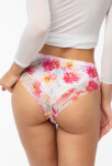 Julimex Peony Cheekie Brasil nohavičky S-XL bílé květy S