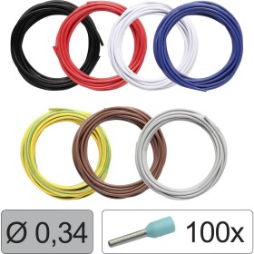Quadrios 25CW112 jeden drôt, LiFY, 0.34 mm², čierna, červená, biela, modrá, žltozelená, hnedá, sivá, 1 sada; 25CW112