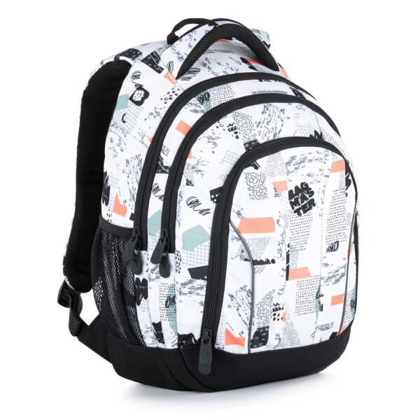 Školský batoh Bagmaster Supernova 21 A White/black/orange/green
