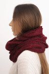 Dámsky pletený vlnený komín mäkký a teplý KN23 bordový UNI
