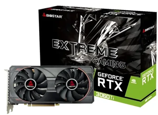 Biostar GeForce RTX 3060 Tí 8GB / Grafická karta / 1665 MHz / 8GB GDDR6 / 256-bit / 1x HDMI + 3x DP / (8) (VN3606TM82)