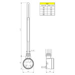 SAPHO - MOA vykurovacia tyč s termostatom a bluetooth, 800 W, čierna MOA-B-800