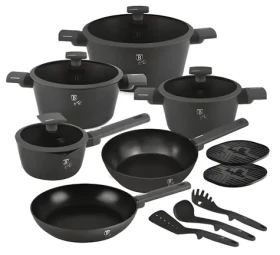 BERLINGERHAUS Sada riadu Antracit Collection / titánový povrch / 15 ks (BH-8141)