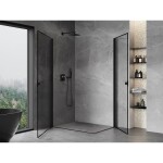 MEXEN/S - Mist-B Duo sprchovací kút dvere krídlové 70 x 90, čierna okraj, čierna 8A2-070L-090P-70-70