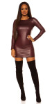 Sexy KouCla Neckholder Wetlook Mini dress BORDEAUX Einheitsgroesse