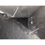 MEXEN/S - Lunar sprchovací kút päťboký krídlový pravá 100 x 100, transparent, biela 831-100P-100L-20-00-P