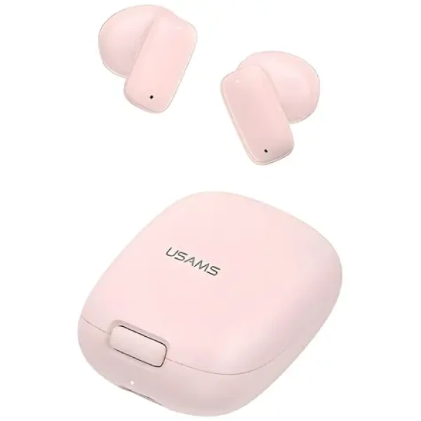 USAMS ID25 ružová / Bezdrôtové slúchadlá do uší / Bluetooth 5.3 / 30 mAh + 230 mAh (BHUID04)