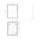 AQUALINE - CORNA zrkadlo s LED osvetlením 60x80cm, dotykový senzor, stmievateľné, čierna mat CN060