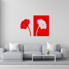 Veselá Stena Samolepka Margaréty Farba: červená, Veľkosť: 100 x 72 cm