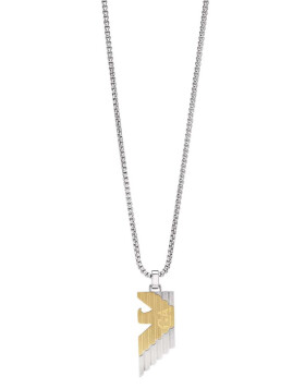 Emporio Armani Štýlový pánsky bicolor náhrdelník Eagle Logo EGS3073040