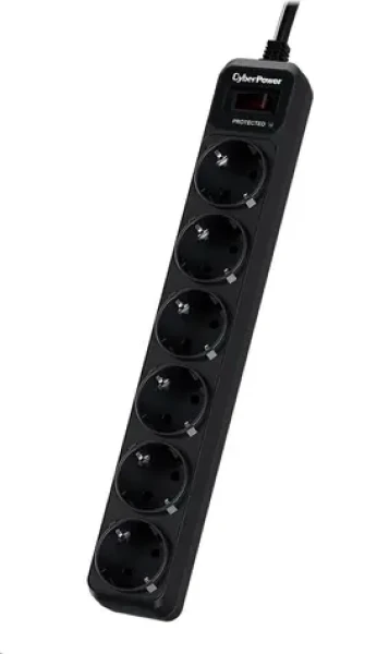 CyberPower B0620SC0-DE čierna / Prepäťová ochrana / 6 zásuviek / vypínač / 1.8 m (B0620SC0-DE)