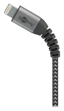 Goobay 49268 1m Space Grey/Silver / Dátový kábel / USB-A / Lightning / Textilné (49268)
