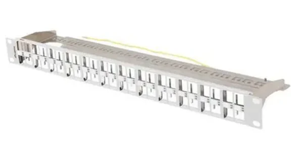 Lanberg Patch panel pre Keystone šedý / Patch panel / 48 portov / FTP / 1U / 19" / neosadený (PPKS-1248-S)