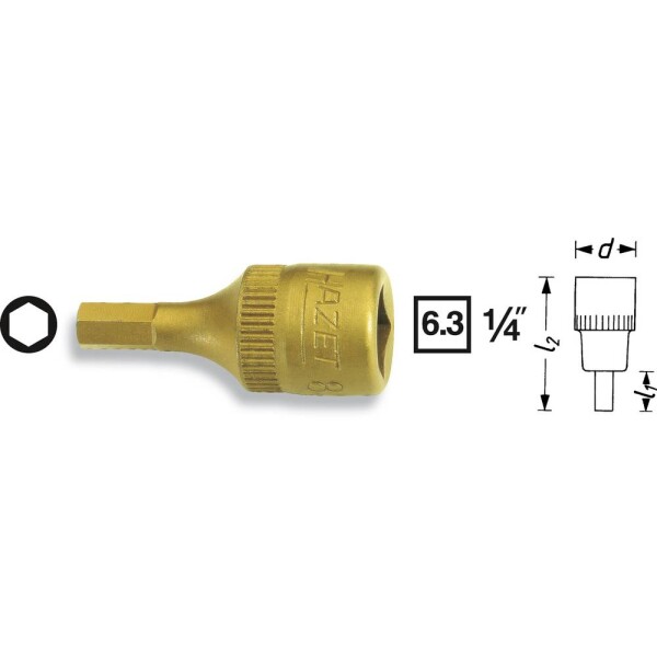 Hazet 8501 8501-3 inbus nástrčný kľúč 3 mm 1/4 (6,3 mm); 8501-3