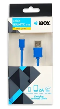 Ibox IKUMTCB modrá / USB kábel / USB-A na USB-C / USB 2.0 / 1 m (IKUMTCB)
