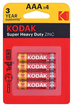Kodak Super Heavy Duty AAA / Batérie / zinkochloridové / 4 ks / 1,5 V (KOD-R3)