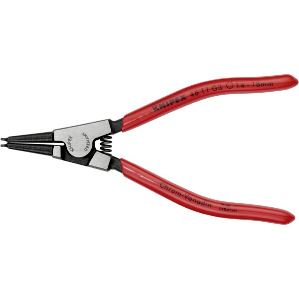 Knipex 46 11 G3 kliešte na poistné krúžky Vhodné pre vonkajšie krúžky 14-18 mm Tvar hrotu rovný; 46 11 G3