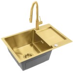 REA REA - Oceľový drez Paul BRUSH GOLD s kuchynskou batériou KPL-96010