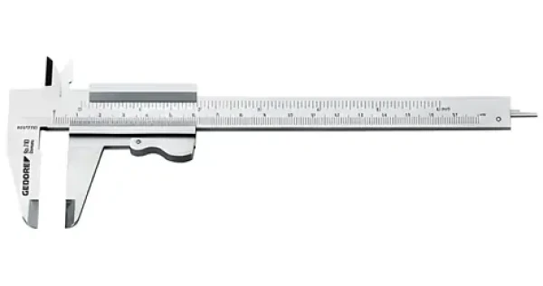 Gedore 710 / Posuvné meradlo / vreckový / 0-140 mm / delenie mm a palce / kožené púzdro (6555030)