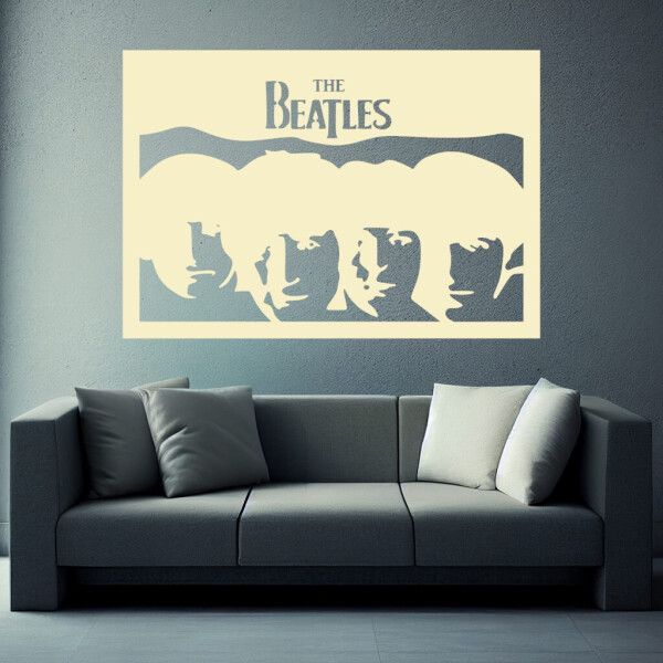 Veselá Stena Samolepka The Beatles Farba: béžová, Veľkosť: 100 x 69 cm