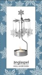 Pluto Design Rotujúci svietnik Snowflakes Silver