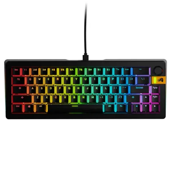 Glorious GMMK 3 HE 65% - Fox HE ANSI čierna / herná 65% TKL / USB-C / ANSI (US) layout / Fox HE / RGB / 1.4m (GLO-KB-GMMK3-65-PB-HE-W-BLK-US)