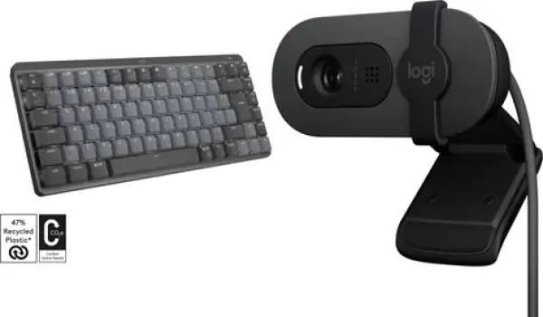 Logitech MX Mechanical Mini + Brio 100 / Sada klávesnice a webkamery / bezdrôtová / mechanická / BT