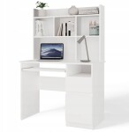 NoName Biurko PORTO Prawe Z Nadstawką Biel Mat zásuvoka police Do Biura Pokoju