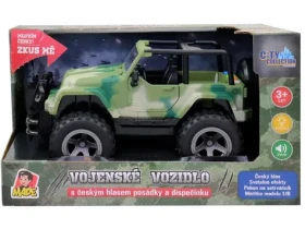 MaDe 03226 Jeep vojenský na zotrvačník s reálnym hlasom posádky