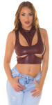 Sexy Koucla Wetlook Crop Top with Cut Outs Einheitsgroesse