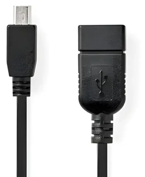 Nedis OTG adaptér Mini USB (M) - USB-A (F) čierna / Adaptér / USB 2.0 / OTG / 480 Mbps / 0,20 m (CCGB60315BK02)