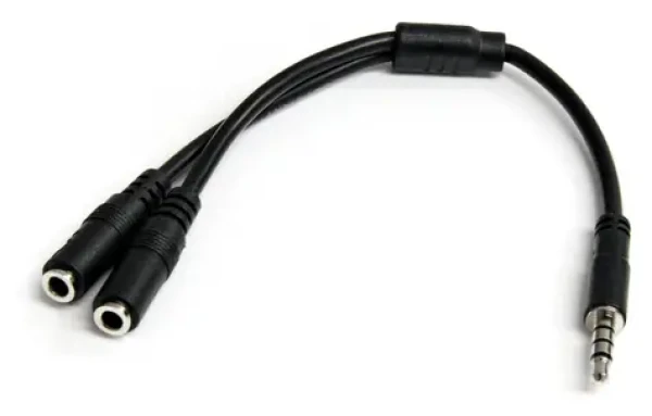 StarTech adaptér headset 3,5 mm na 2x 3,5 mm čierna / Adaptér / 0,2 m (MUYHSMFF)