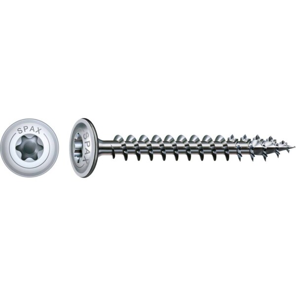 SPAX 251010600805 skrutka do dreva 6 mm 80 mm Torx, vnútorná korunka šesťhranná ocel glavanizované zinkom 100 ks; 251010600805