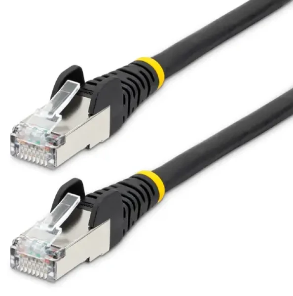 StarTech CAT6a LSZH čierna / Sieťový kábel / 0,5 m / RJ-45 / 10GbE / PoE (NLBK-50C-CAT6A-PATCH)