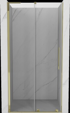 MEXEN/S - Velar L posuvné sprchové dvere 120, transparent, zlatá 871-120-003-01-50