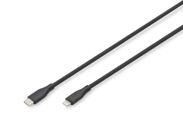 Digitus čierna / Nabíjací a dátový kábel / USB-A - Lightning / MFI / 0,5 m / 60 W (AK-600110-005-S)