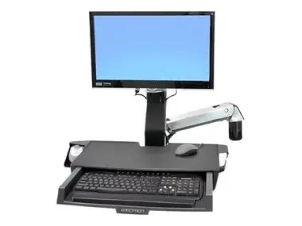 Ergotron StyleView Sit-Stand Combo Arm s prac. plochou / nástenný držiak do lišty / na LCD, klávesnici a myš / sklopný (45-260-026)