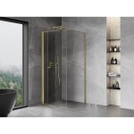 MEXEN/S - Mist-F sprchovací kút skladacie dvere ľavá 120 x 120, transparent, zlato 8A6T-120-120-50-00-L