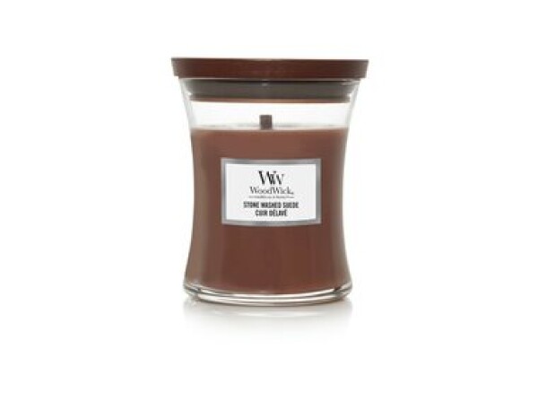 WoodWick sviečka stredná Stone Washed Suede 275