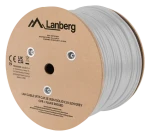 Lanberg Cat5e S/FTP sivá / Sieťový kábel / 305 m / drôt / CU / LSOH / CPR / Fluke Test (LCS5L-11CU-0305-S)